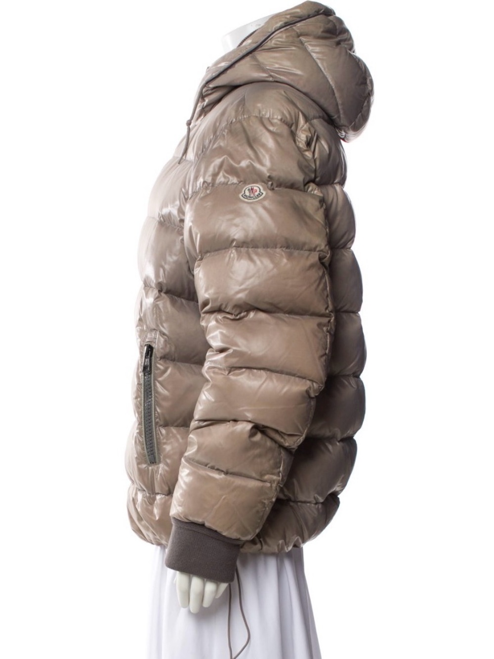 Moncler Taupe Hooded Down Puffer Jacket